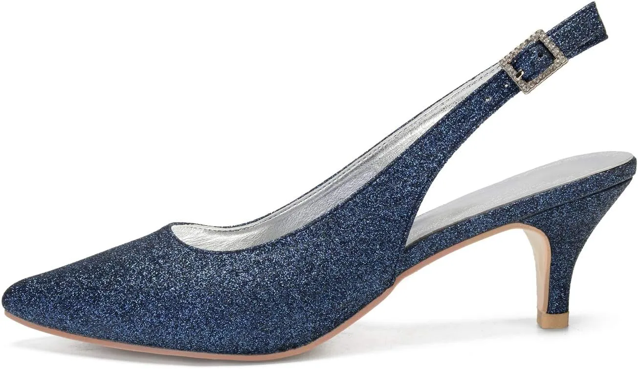 ADMLZQQ Women's Wedding Shoes for Bride High Heels Pointed Toe Bridal Shoes Sequin Prom Party Dress Pumps Sandals