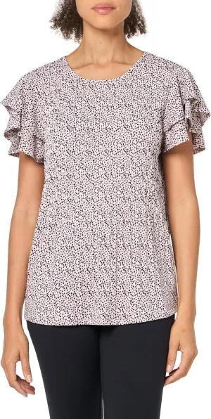 Adrianna Papell Women's Pleated Knit Double Sleeve Top