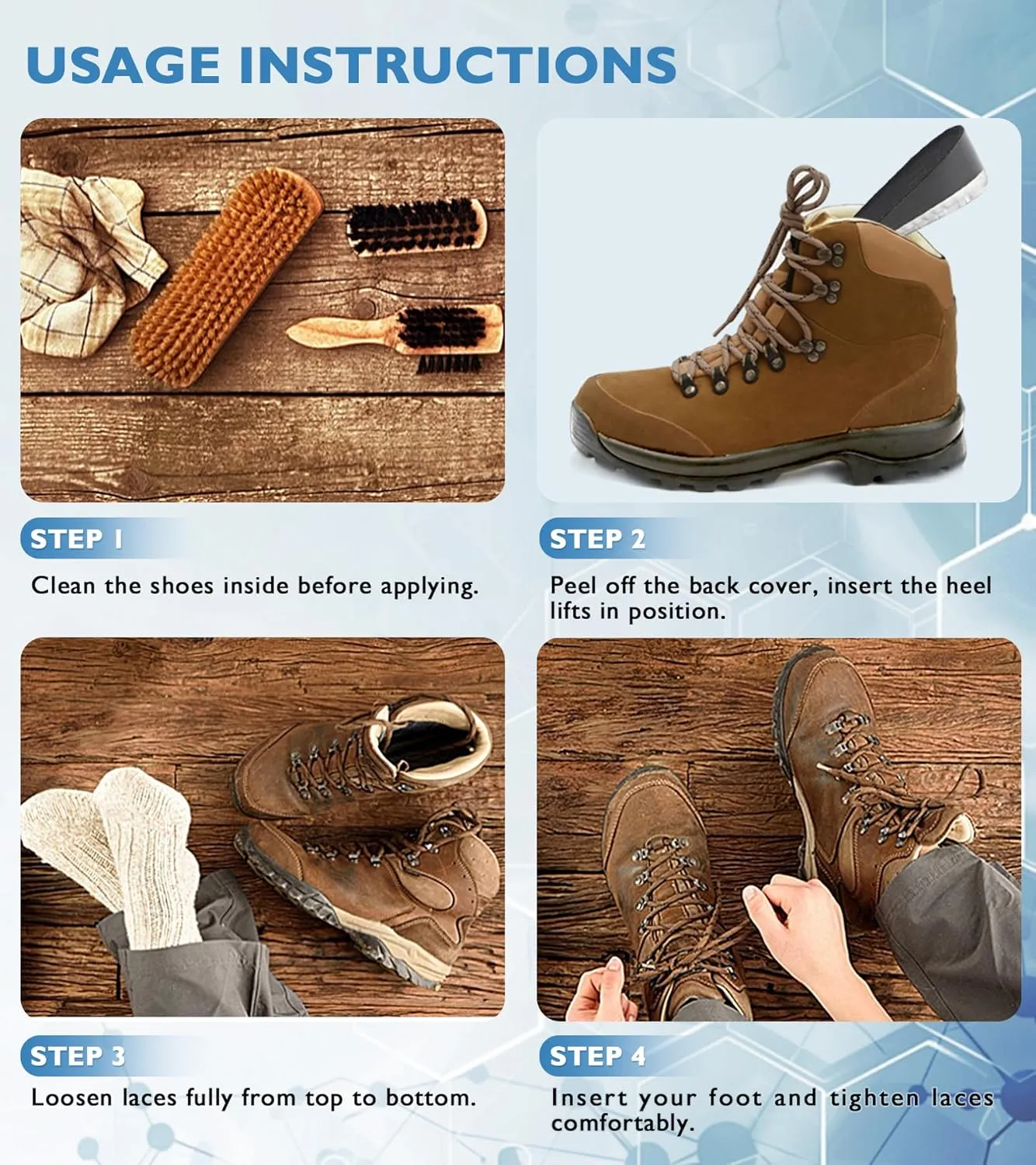 Ailaka Gel Height Increase Insoles, Shock Absorption Heel Cushion Pads, Height Lift Shoes Inserts for Men & Women