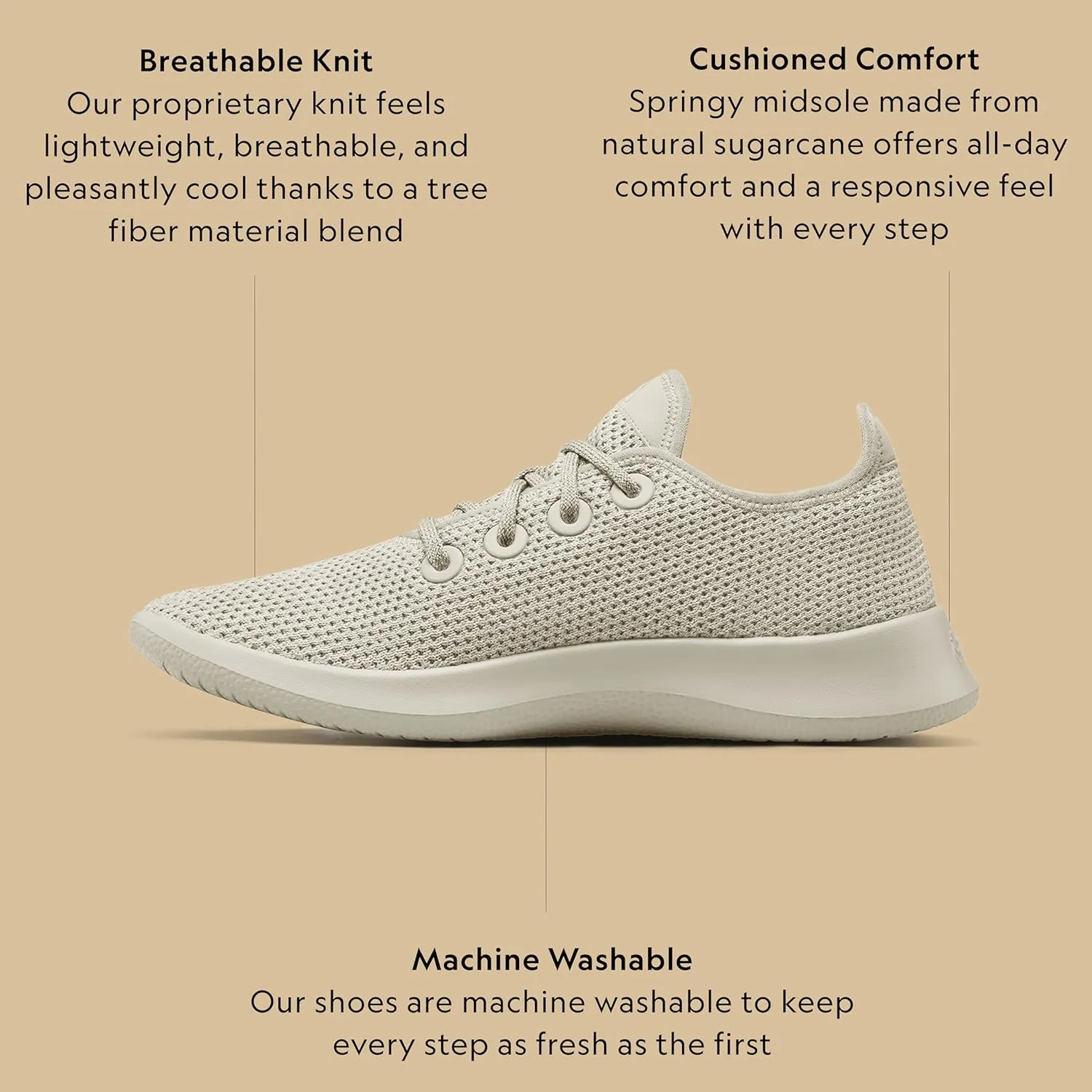 Allbirds Women’s Tree Runners Everyday Sneakers, Machine Washable Shoe Made with Natural Materials