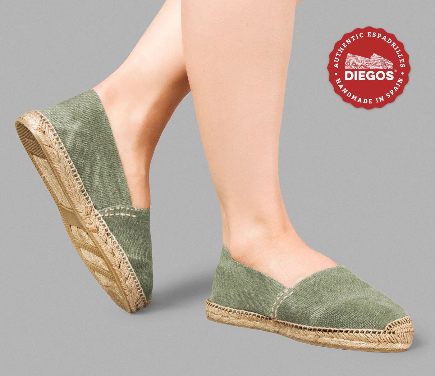 alpargatas verdes lavadas