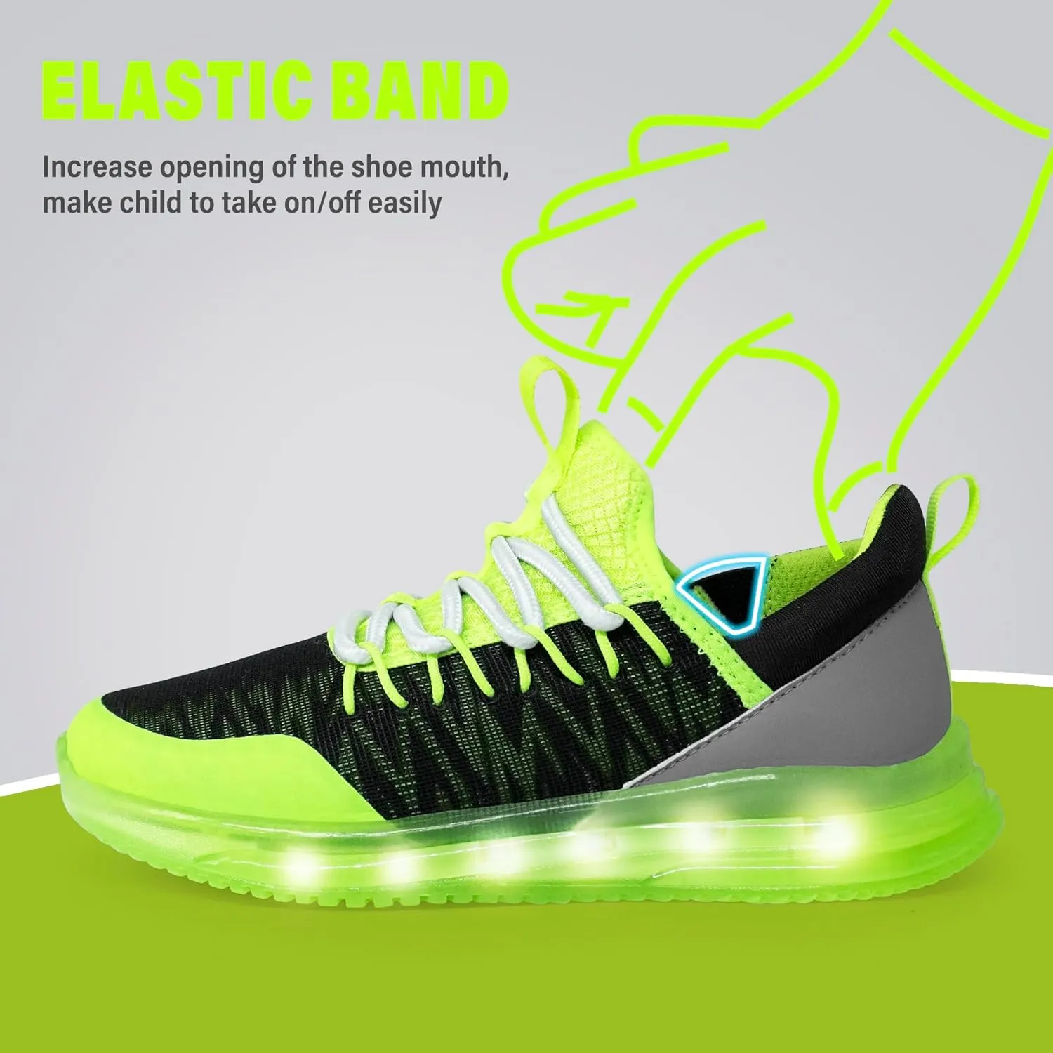 AMZZPIK LUMIKICK Kids Light Up Shoes for Boys Girls Tennis Walking Luminous Sneakers for Little Kid