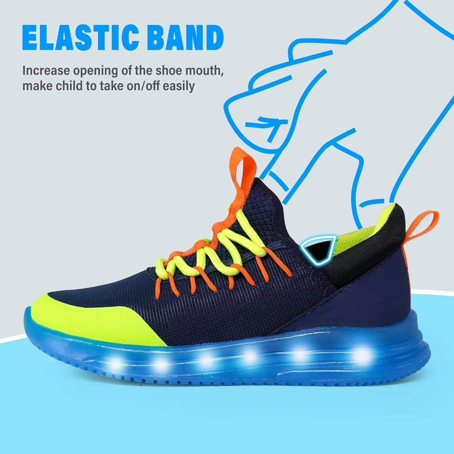 AMZZPIK LUMIKICK Kids Light Up Shoes for Boys Girls Tennis Walking Luminous Sneakers for Little Kid