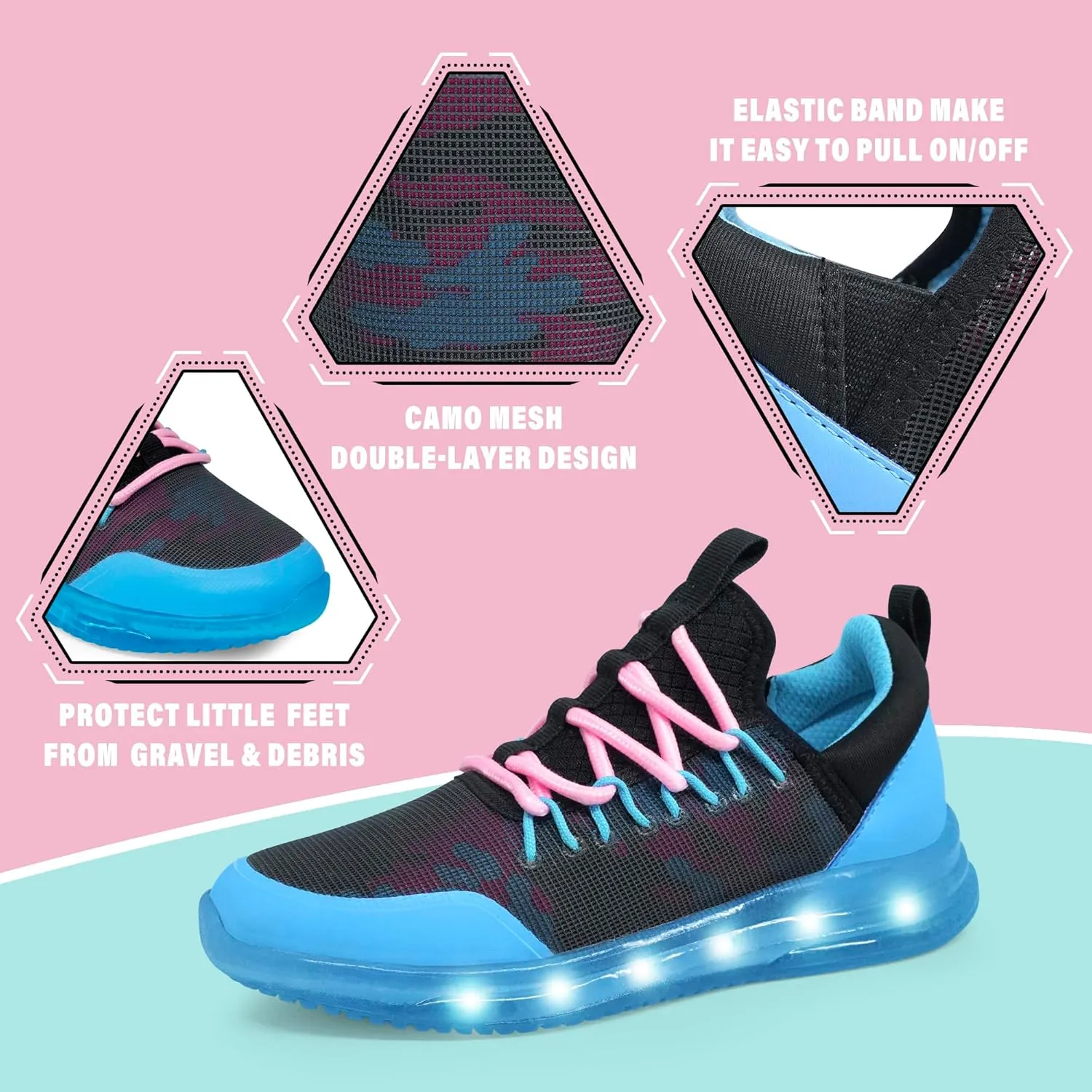AMZZPIK LUMIKICK Kids Light Up Shoes for Boys Girls Tennis Walking Luminous Sneakers for Little Kid