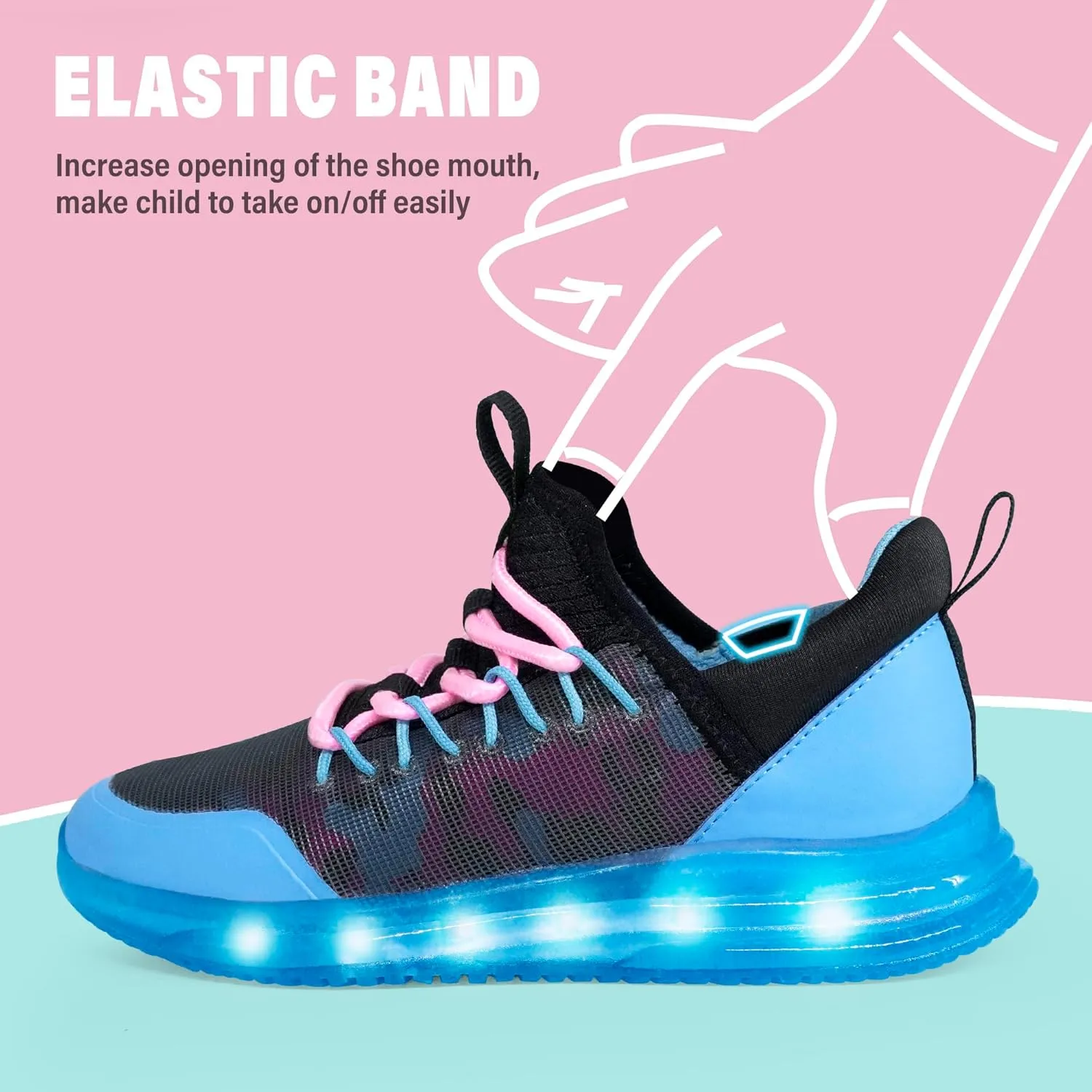 AMZZPIK LUMIKICK Kids Light Up Shoes for Boys Girls Tennis Walking Luminous Sneakers for Little Kid
