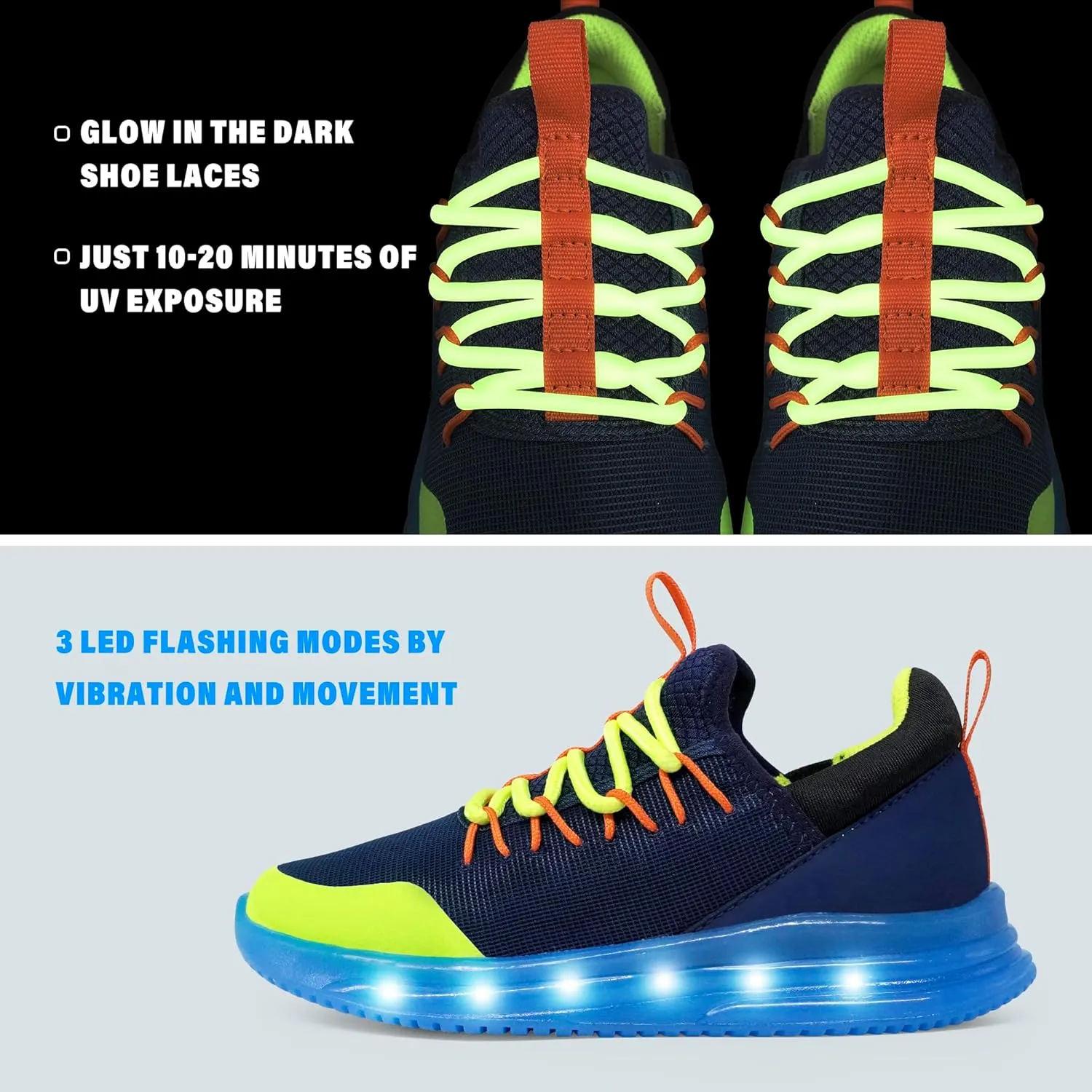 AMZZPIK LUMIKICK Kids Light Up Shoes for Boys Girls Tennis Walking Luminous Sneakers for Little Kid