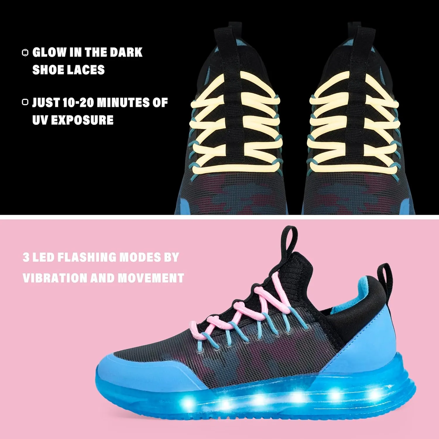 AMZZPIK LUMIKICK Kids Light Up Shoes for Boys Girls Tennis Walking Luminous Sneakers for Little Kid