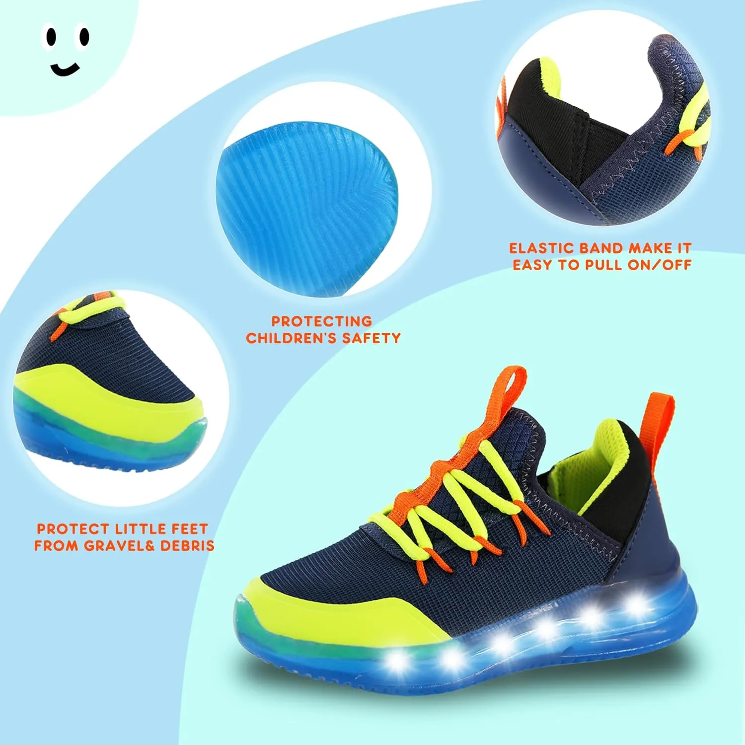 AMZZPIK LUMIKICK Light Up Shoes for Boys Girls Kids Tennis Sneakers Walking Led Glow Shoe for Toddler