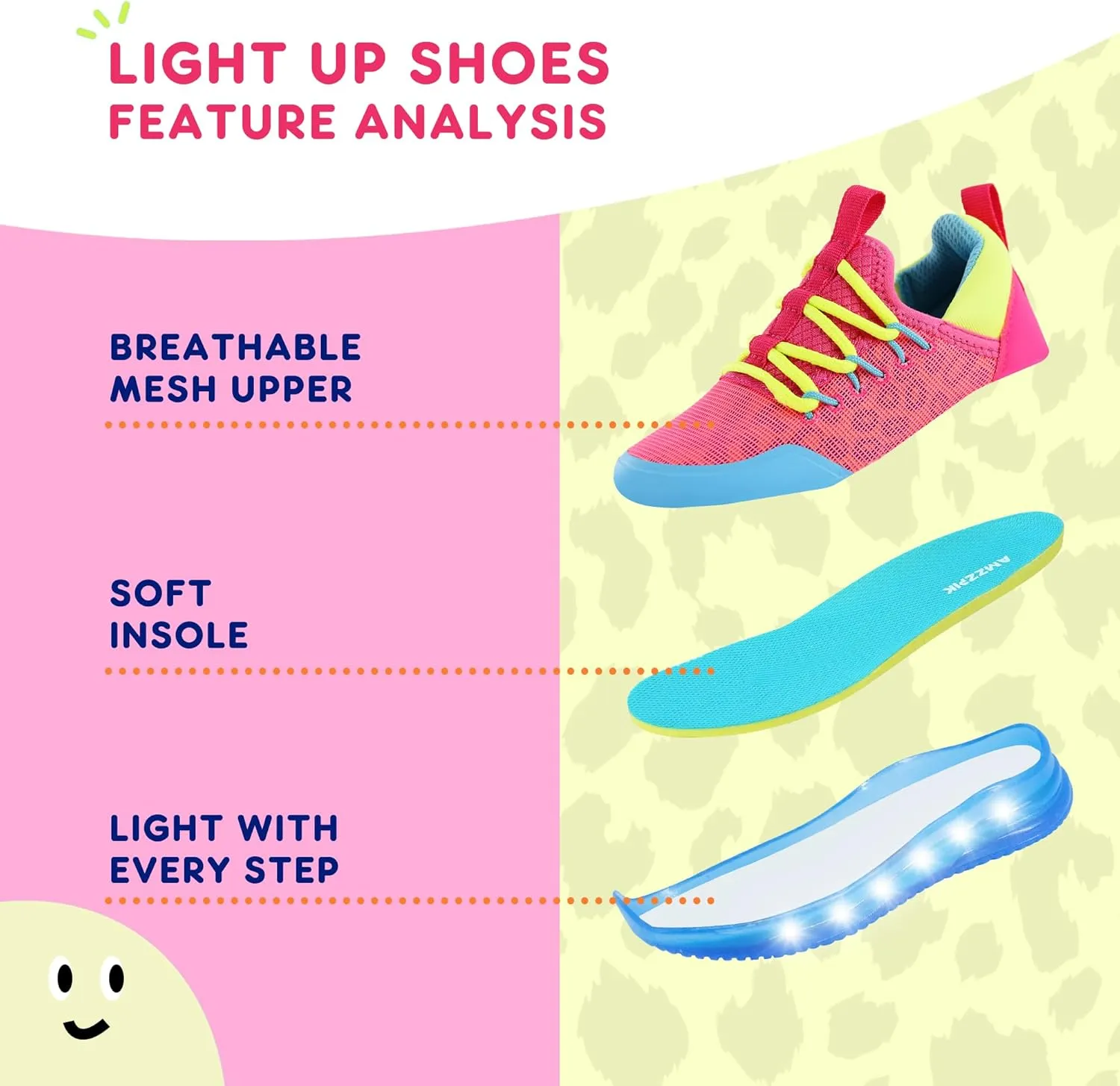 AMZZPIK LUMIKICK Light Up Shoes for Boys Girls Kids Tennis Sneakers Walking Led Glow Shoe for Toddler