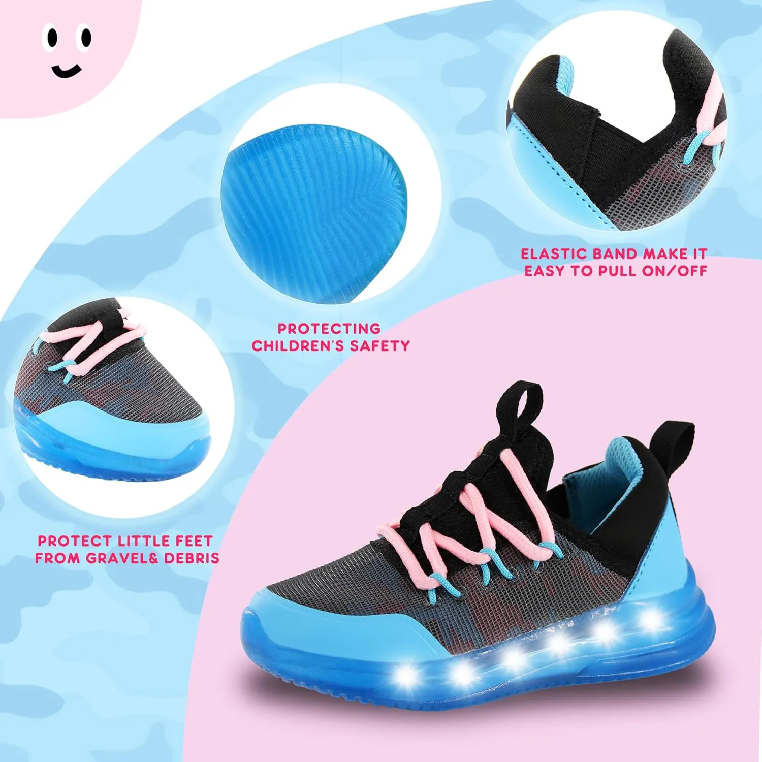 AMZZPIK LUMIKICK Light Up Shoes for Boys Girls Kids Tennis Sneakers Walking Led Glow Shoe for Toddler
