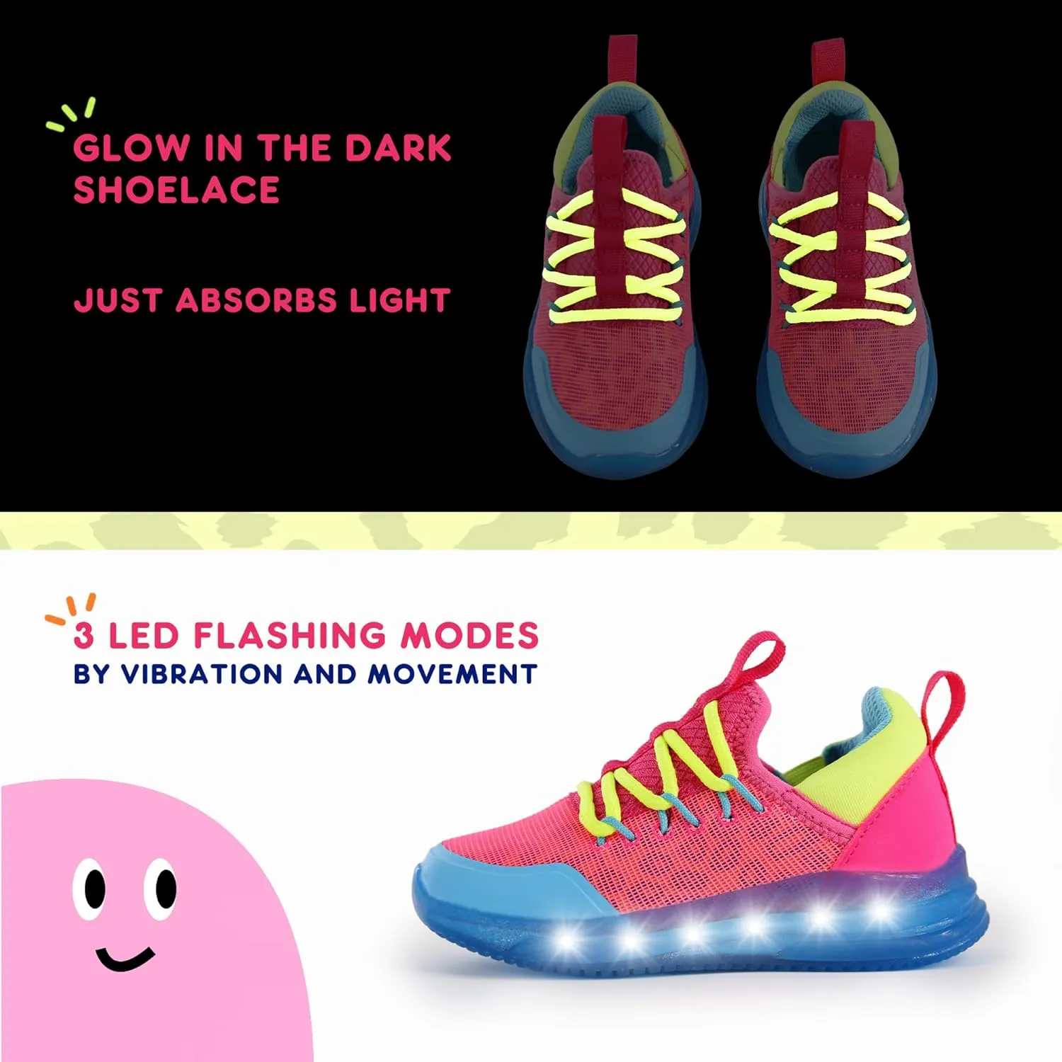 AMZZPIK LUMIKICK Light Up Shoes for Boys Girls Kids Tennis Sneakers Walking Led Glow Shoe for Toddler