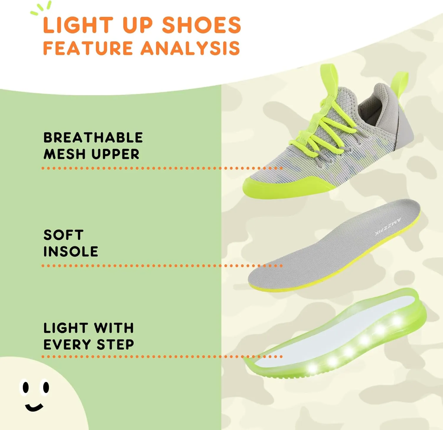 AMZZPIK LUMIKICK Light Up Shoes for Boys Girls Kids Tennis Sneakers Walking Led Glow Shoe for Toddler