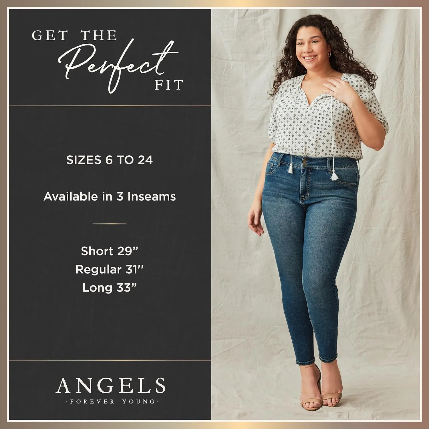 Angels Forever Young 360 Sculpt Bootcut Jeans For Women Figure Enhancing Stretch Denim