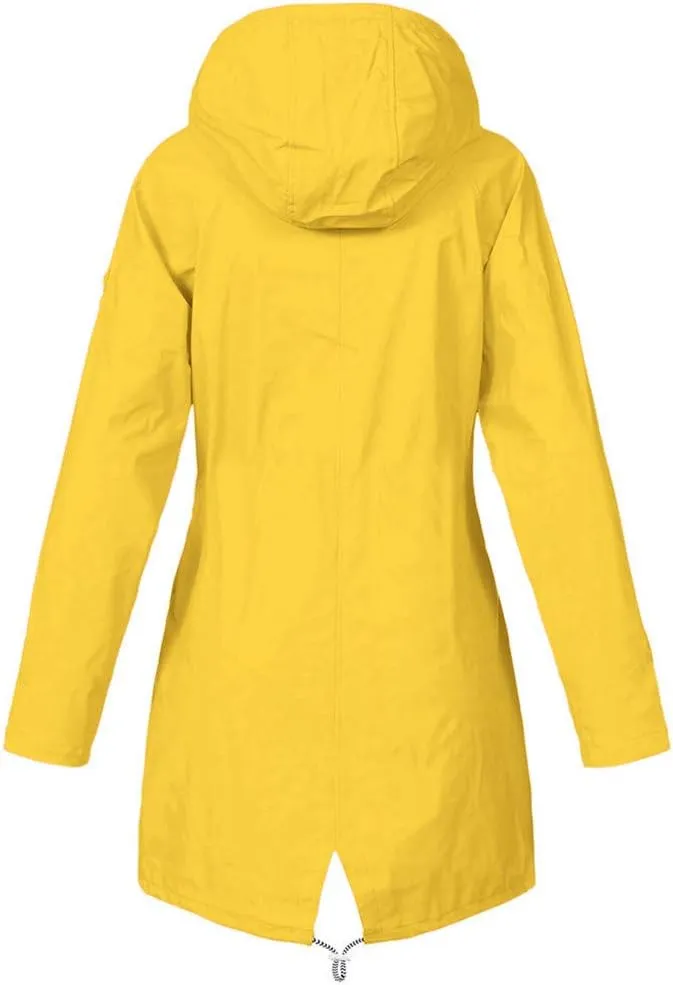 Aniywn Raincoat Women Waterproof Long Hooded Trench Coats Windbreaker Travel Jacket Lightweight Fall Outwear Tops Jacket