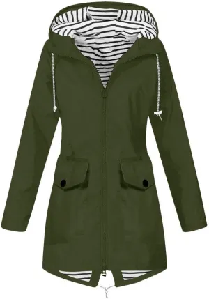 Aniywn Women's Waterproof Raincoat Outdoor Hooded Rain Jacket Windbreaker Lightweight Travel Rain Jacket Coats with Hood
