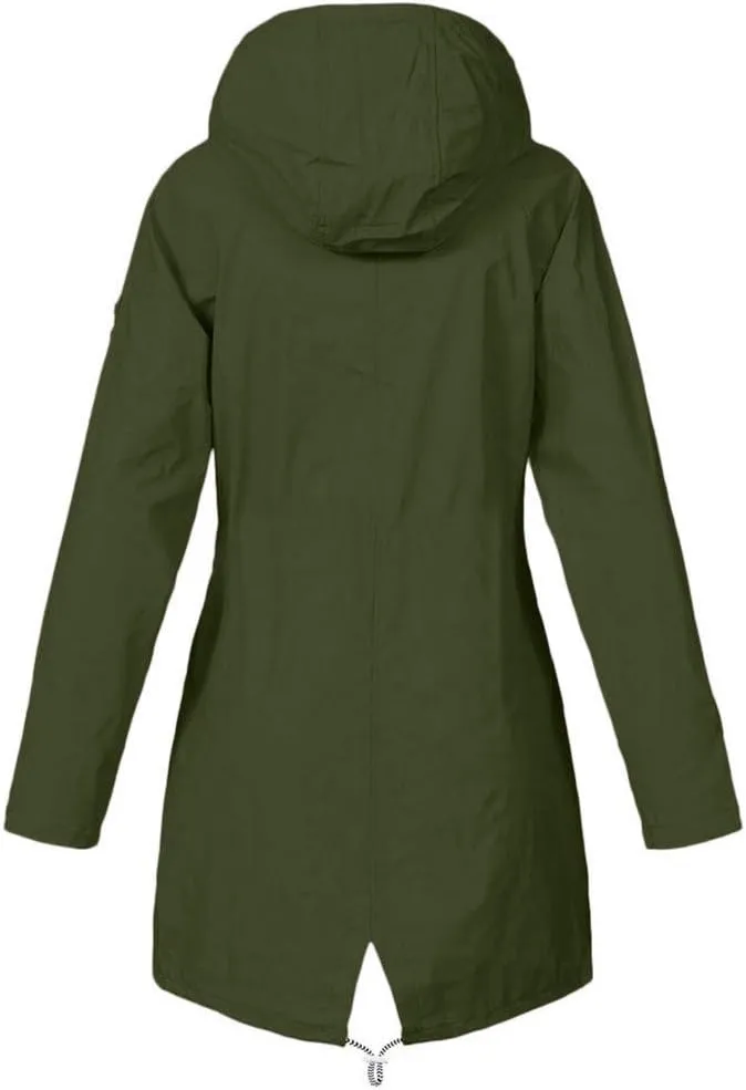 Aniywn Women's Waterproof Raincoat Outdoor Hooded Rain Jacket Windbreaker Lightweight Travel Rain Jacket Coats with Hood