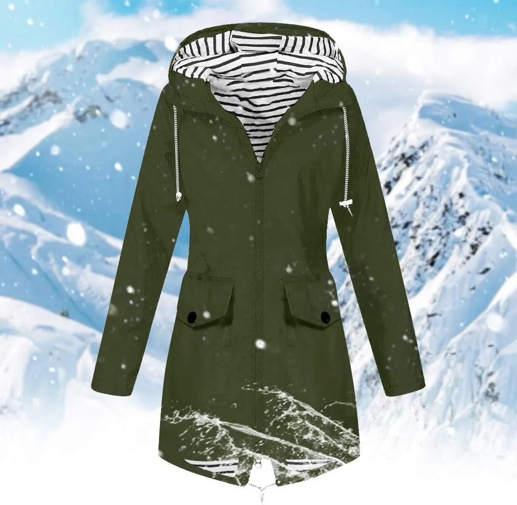 Aniywn Women's Waterproof Raincoat Outdoor Hooded Rain Jacket Windbreaker Lightweight Travel Rain Jacket Coats with Hood