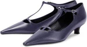 anteikira Women's Closed Toe T-Strap Kitten Heel Vintage Pumps 3.5cm Low Heel Retro Shoes for Women Comfortable Casual Office Dress Shoes