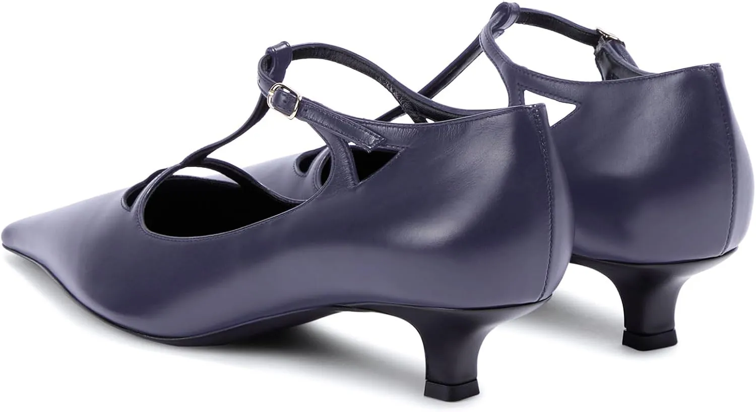 anteikira Women's Closed Toe T-Strap Kitten Heel Vintage Pumps 3.5cm Low Heel Retro Shoes for Women Comfortable Casual Office Dress Shoes