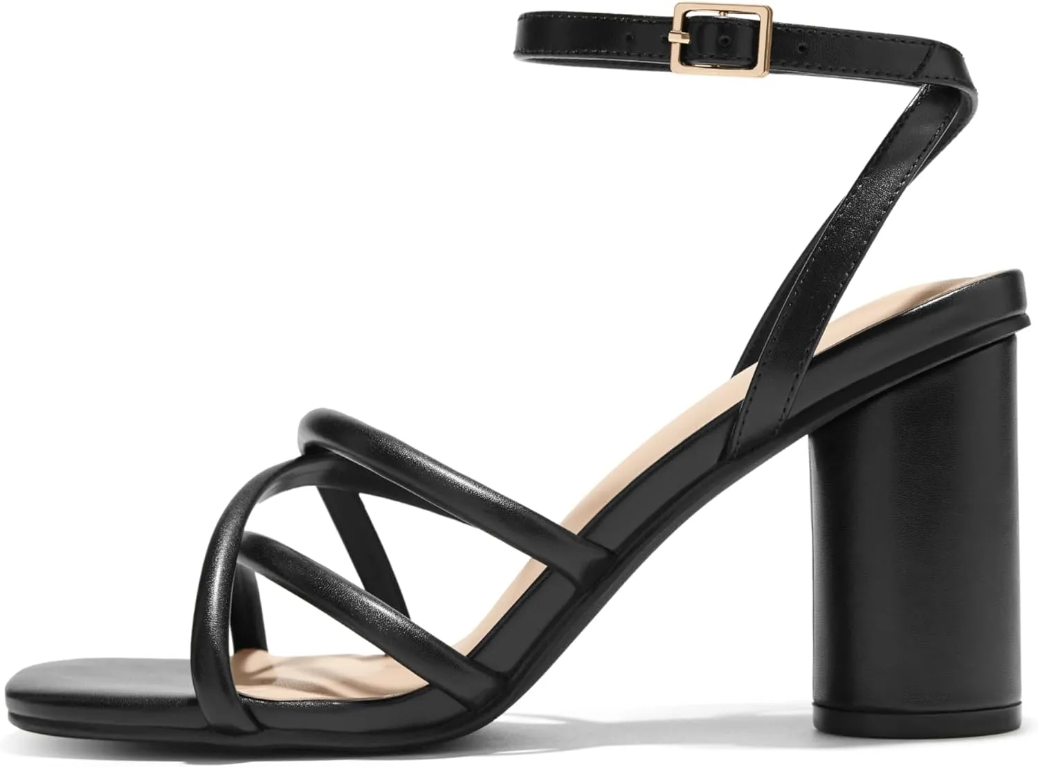 Arromic Women's Heeled Sandals - Chunky Block Heels, Strappy Square Open Toe Ankle Strap Dressy Party Wedding Prom Sandals for Women