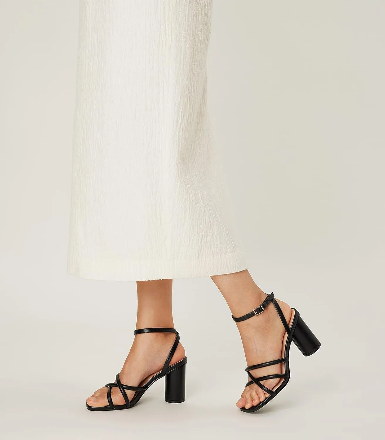 Arromic Women's Heeled Sandals - Chunky Block Heels, Strappy Square Open Toe Ankle Strap Dressy Party Wedding Prom Sandals for Women