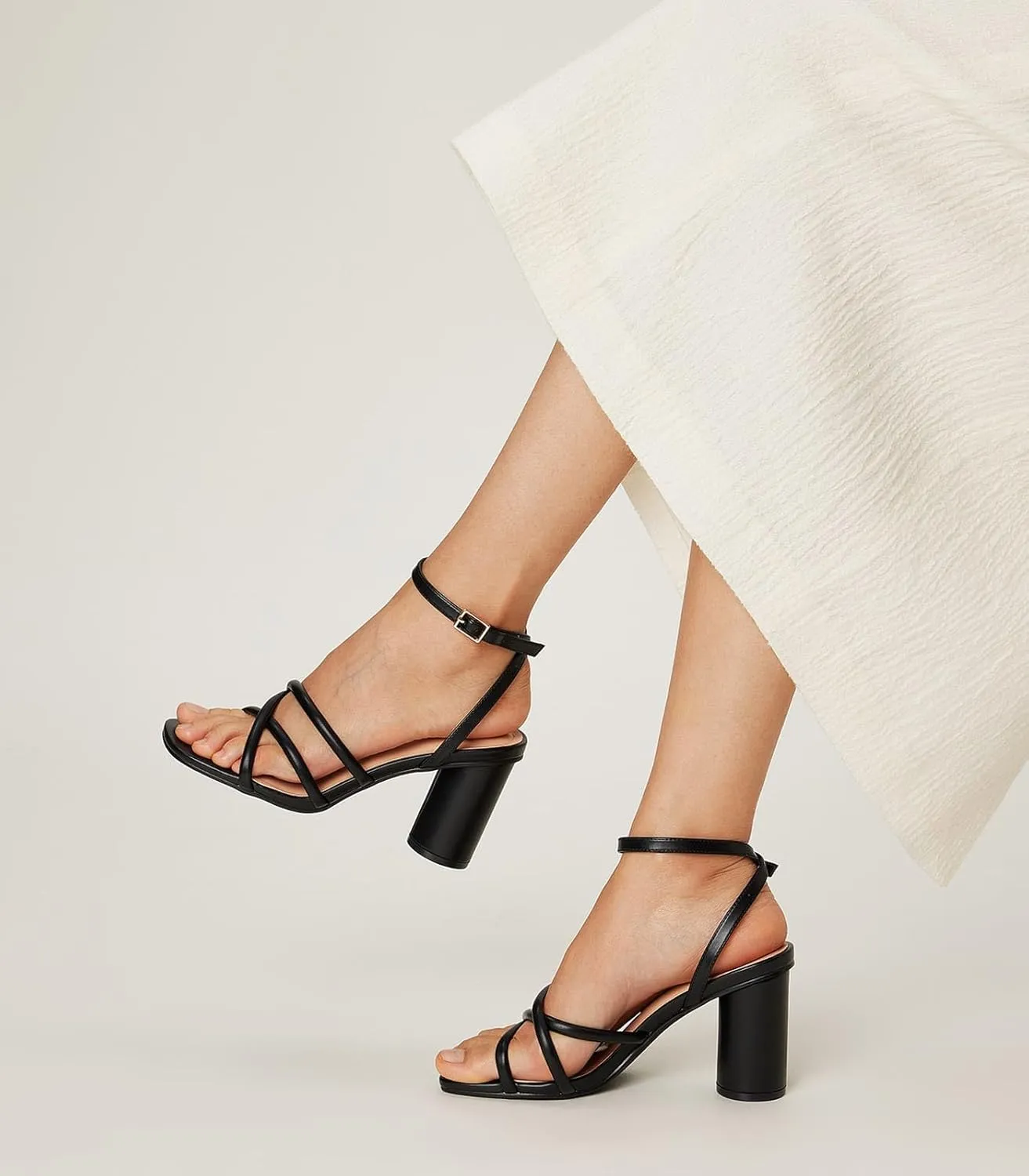 Arromic Women's Heeled Sandals - Chunky Block Heels, Strappy Square Open Toe Ankle Strap Dressy Party Wedding Prom Sandals for Women