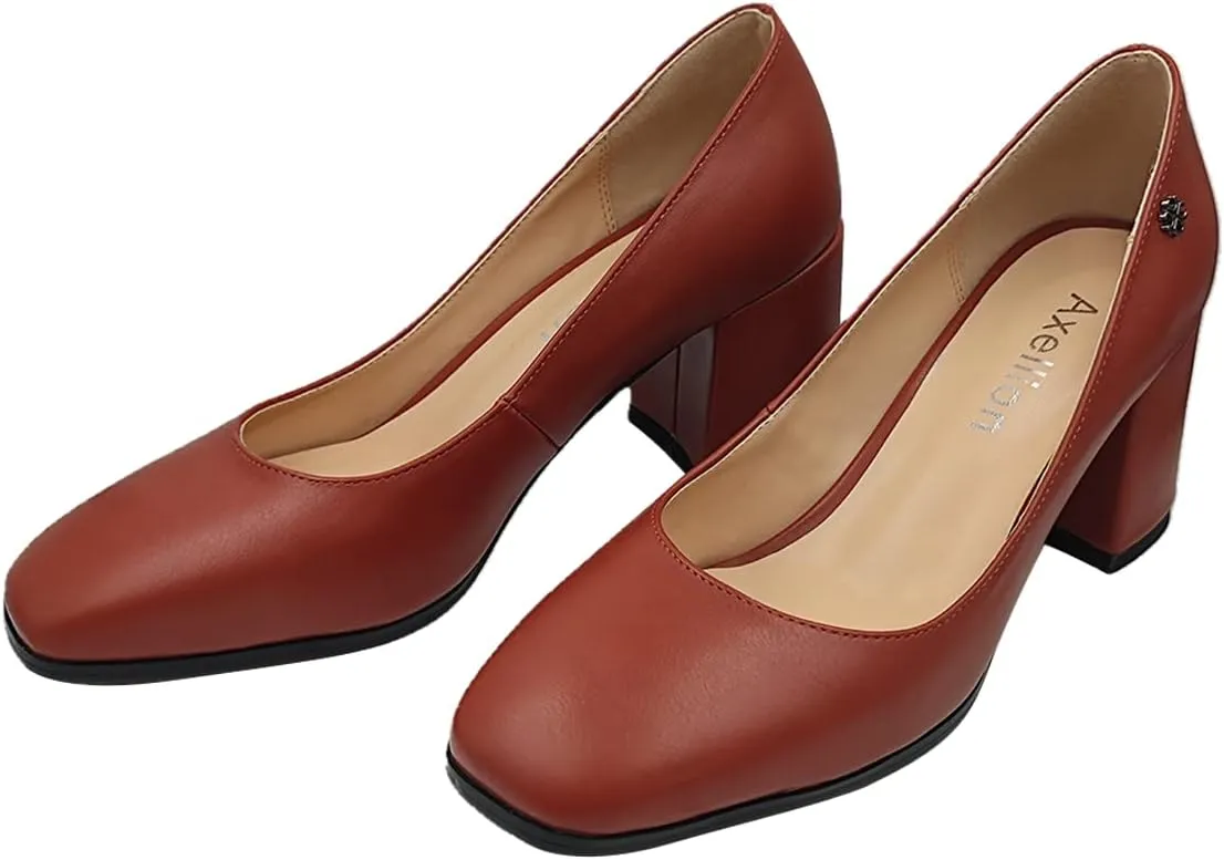 Axellion Pumps for Women, Chunky Heel Low Top Loafers Japanese Uniform Slip On Pumps Shoes JK Lolita Anime Cosplay Shoes with Small Buckle