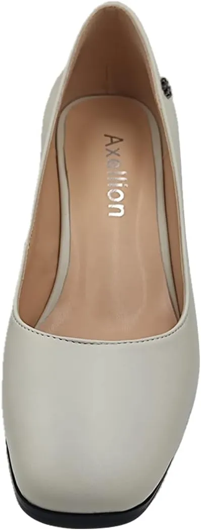 Axellion Pumps for Women, Chunky Heel Low Top Loafers Japanese Uniform Slip On Pumps Shoes JK Lolita Anime Cosplay Shoes with Small Buckle