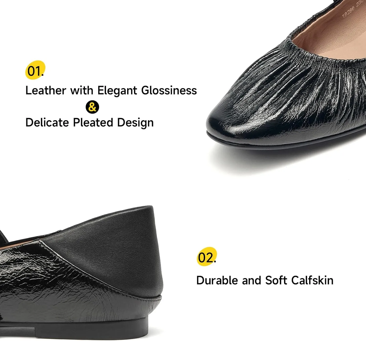BEAU TODAY Women Mary Jane Shoes, Mary Jane Ballet Flats for Women, Pointed Toe Dressy Flats for Women, Comfortable Adjustable Strap Dress Shoes for Wedding Party