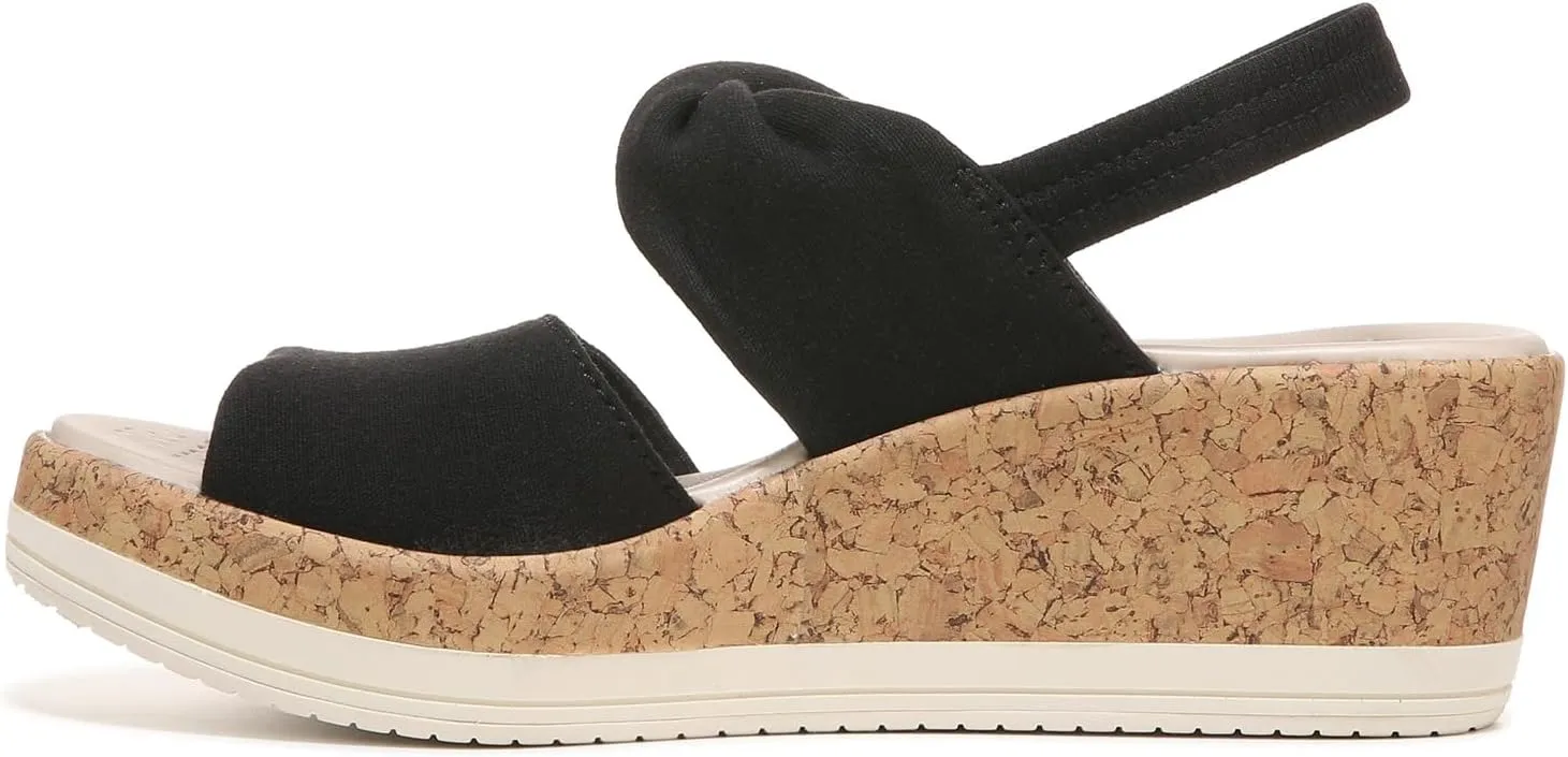 BZees Women's Remix Machine Washable Ankle Strap Wedge Sandal Slide
