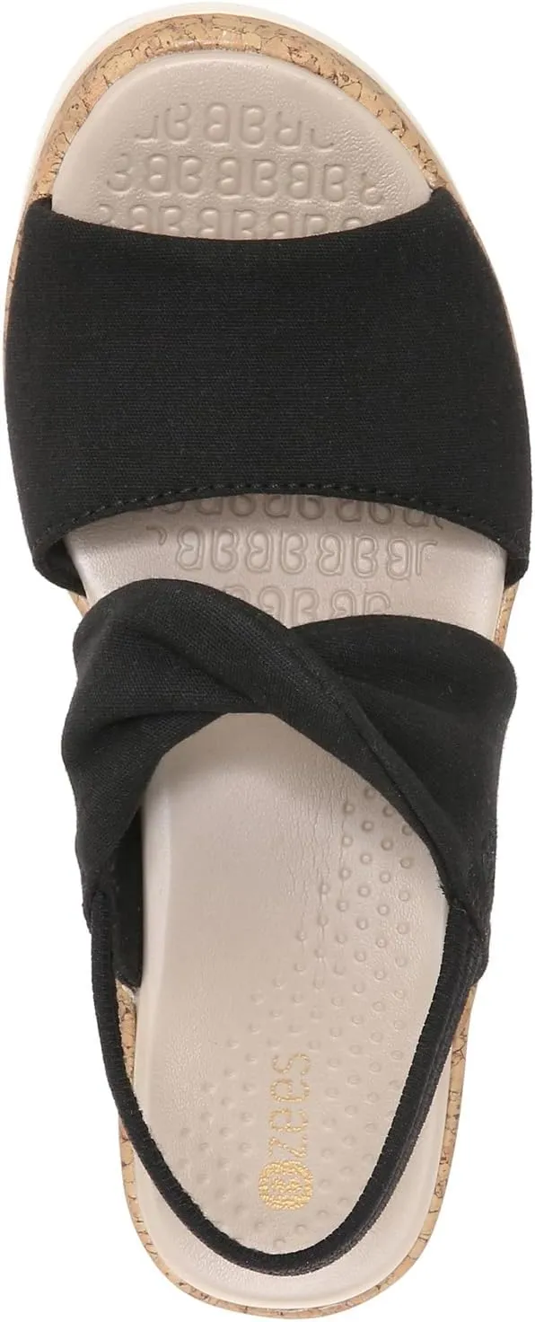 BZees Women's Remix Machine Washable Ankle Strap Wedge Sandal Slide