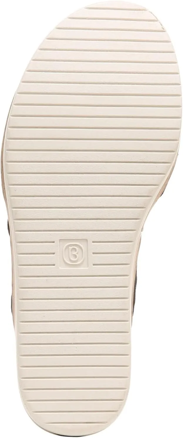 BZees Women's Remix Machine Washable Ankle Strap Wedge Sandal Slide