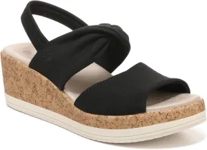 BZees Women's Remix Machine Washable Ankle Strap Wedge Sandal Slide