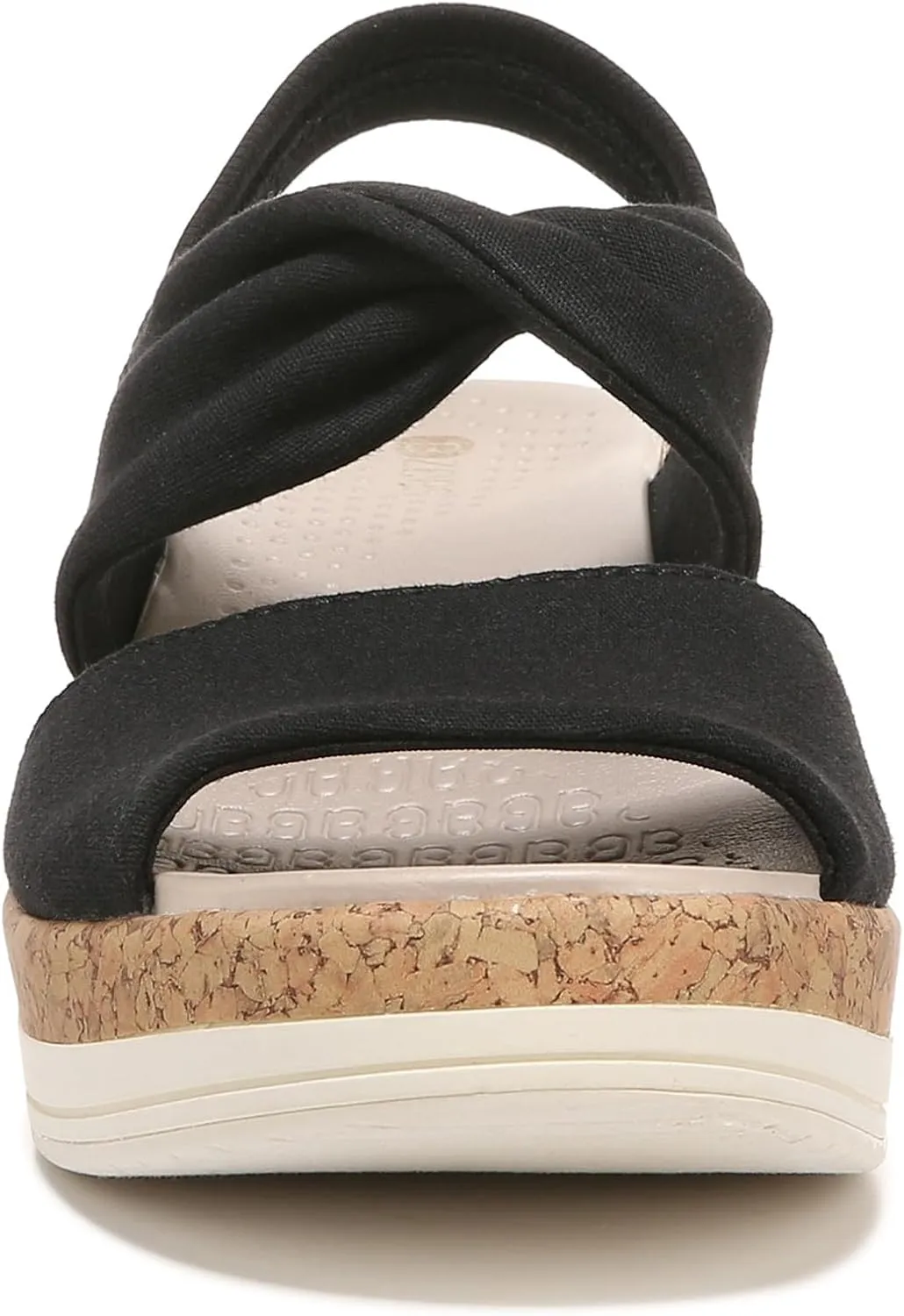 BZees Women's Remix Machine Washable Ankle Strap Wedge Sandal Slide