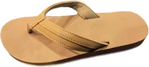 ChayChax Womens Two-Tone Flip Flops with Arch Support Comfort Beach Thong Sandals Indoor Outdoor, Brown, 8 Women