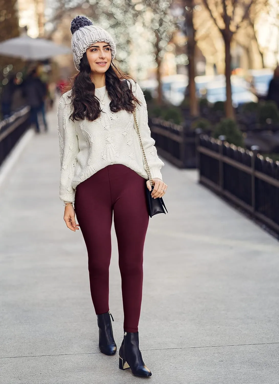 CHRLEISURE Women's Winter Warm Fleece Lined Leggings - Thick Velvet Tights Thermal Pants