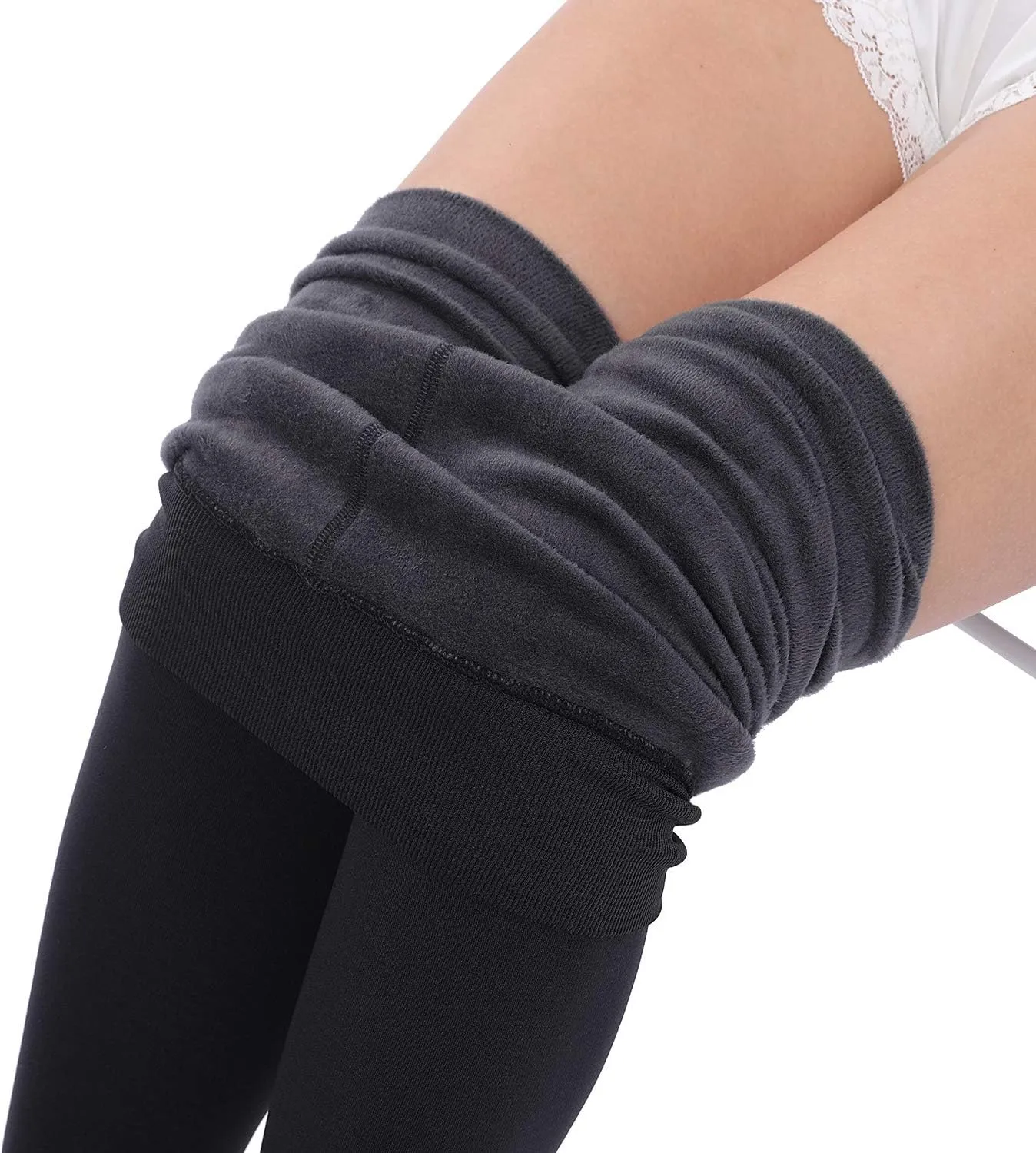 CHRLEISURE Women's Winter Warm Fleece Lined Leggings - Thick Velvet Tights Thermal Pants
