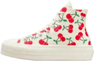 Converse Womens' Chuck Taylor All Star Hi Top Lift Platform Sneakers, Cherry Egret/Red/Green, Size 6.5