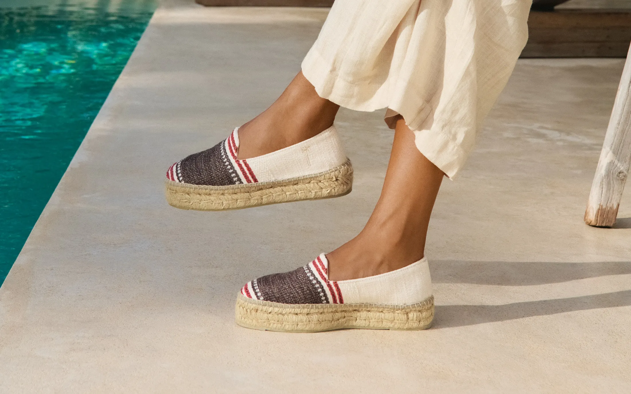 Cotton Jaquard Double Sole Espadrilles - H50D0 - Portofino Cocoa Maxi Stripe