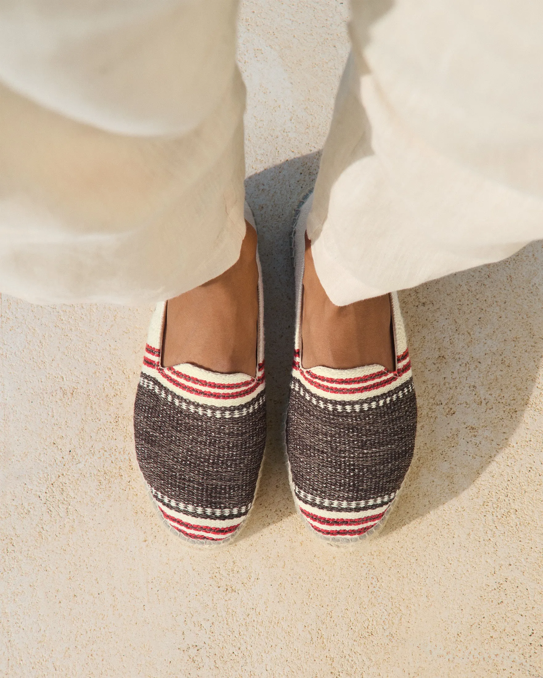 Cotton Jaquard Double Sole Espadrilles - H50D0 - Portofino Cocoa Maxi Stripe