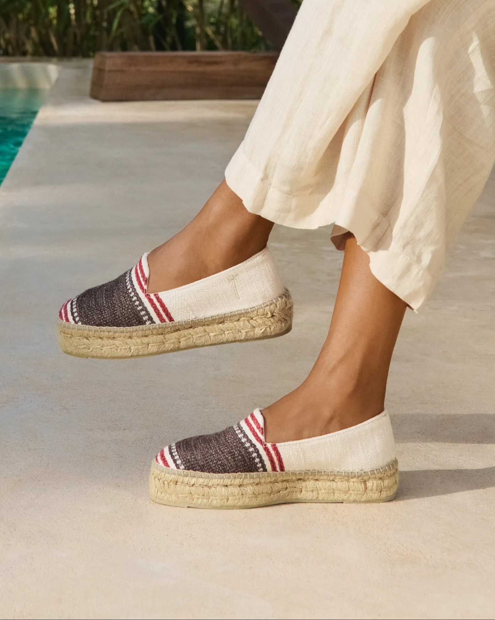 Cotton Jaquard Double Sole Espadrilles - H50D0 - Portofino Cocoa Maxi Stripe
