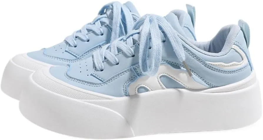 Cream Korean Chunky Sneakers, Kawaii Academy Style, White Cloud Sole with Hidden Heel Lift, Athletic Shoes for Women Outfit for Travel, Trendy Gift for Daughter