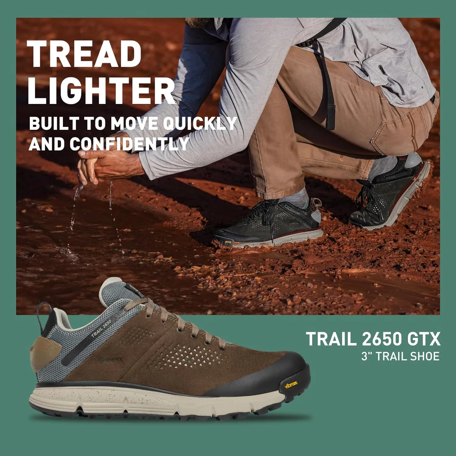 Danner Trail 2650 3” Hiking Shoes for Women - Durable Suede & Textile Upper with Breathable Mesh Lining, Ortholite Footbed & Vibram Traction Outsole