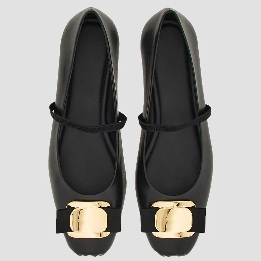 Divanne Ballet Flats for Women, Bowtie Mary Jane Flats Square Toe Ballerina Shoes with Strap