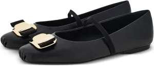 Divanne Ballet Flats for Women, Bowtie Mary Jane Flats Square Toe Ballerina Shoes with Strap
