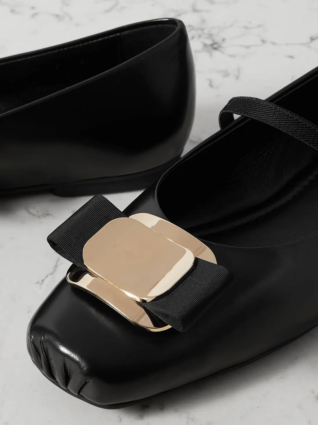 Divanne Ballet Flats for Women, Bowtie Mary Jane Flats Square Toe Ballerina Shoes with Strap