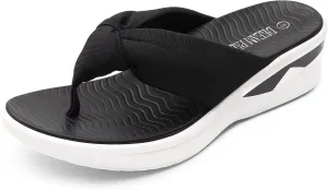DREAM PAIRS Women Platform Flip Flops for Women Soft Thong Sandals Summer Casual Lightweight Comfortable Flat Slippers Walking Shopping Gathering Vacation Shoes