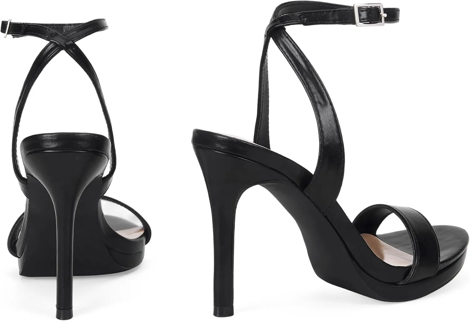 Elisabet Tang Women's Open Toe Heeled Sandals Round Toe Shoes Stiletto Heels Strappy Sandals For Women Sexy Dress Shoes