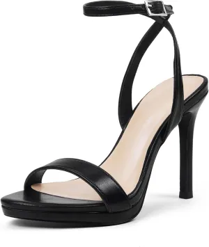 Elisabet Tang Women's Open Toe Heeled Sandals Round Toe Shoes Stiletto Heels Strappy Sandals For Women Sexy Dress Shoes