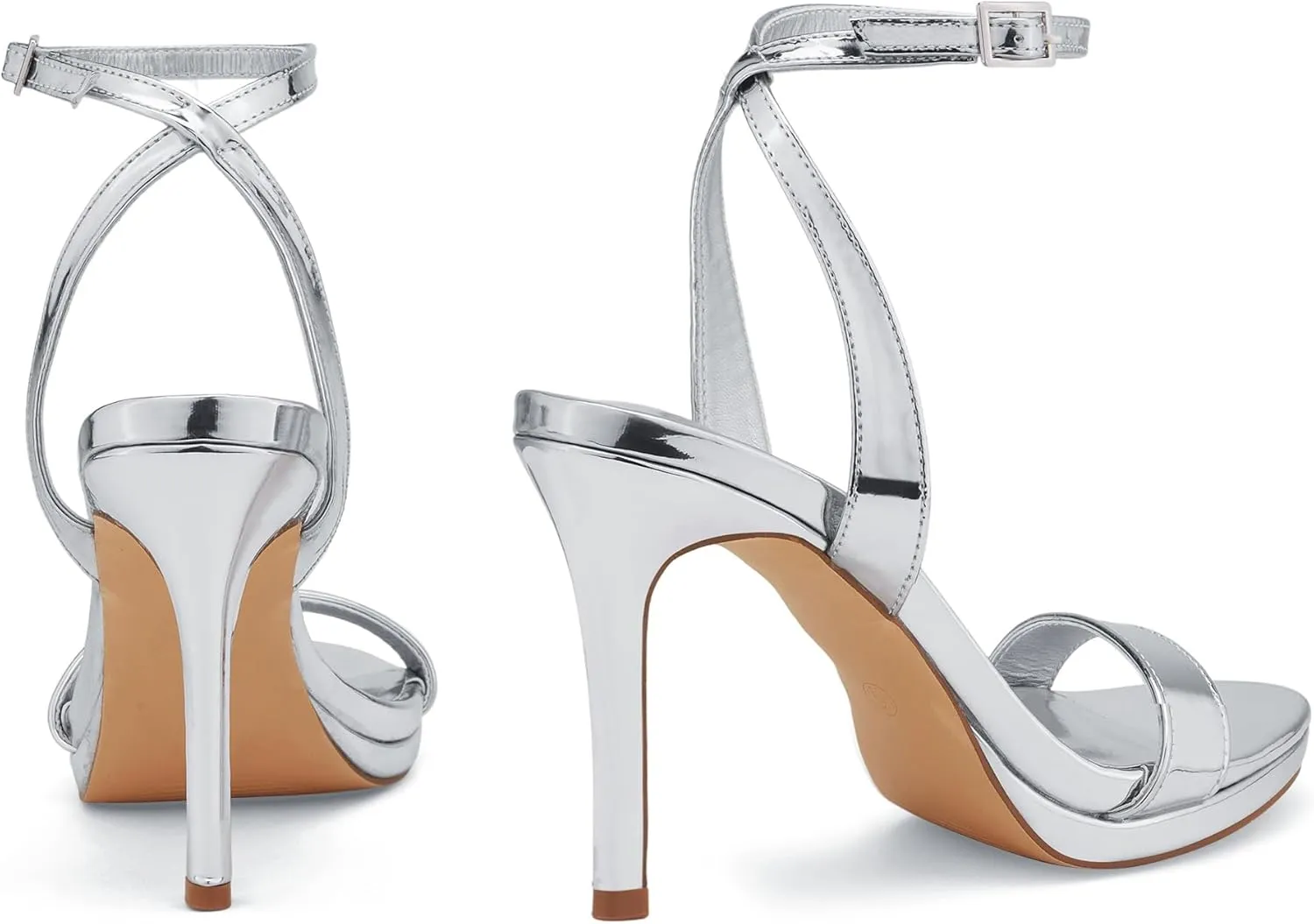 Elisabet Tang Women's Open Toe Heeled Sandals Round Toe Shoes Stiletto Heels Strappy Sandals For Women Sexy Dress Shoes